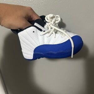 Jordan Kids White and Blue Sneakers